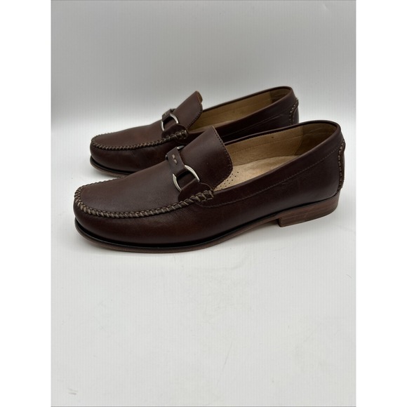 Johnston & Murphy Bit Loafers Mens‎ 10.5 M Brown Leather Moc Toe Slip On Shoes main image 4